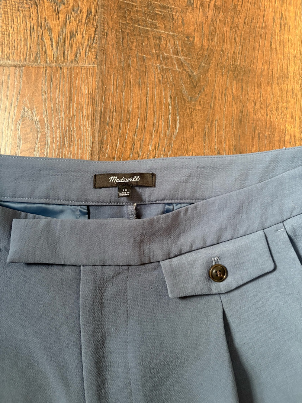 Madewell Blue Wide Leg Trouser Pants High Rise Size 14 - Picture 6 of 8